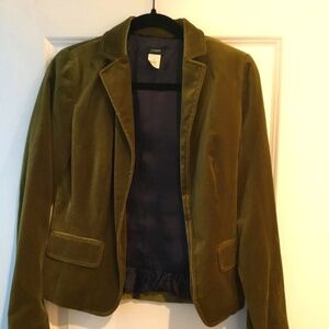 Green velvet J Crew blazer. Worn once